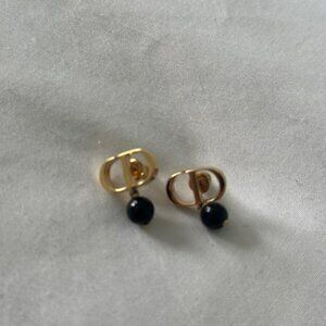 Dior Gold and Black Drop Earrings